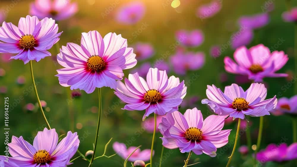 A vibrant garden scene with blooming flowers basking in sunlight, creating a serene and beautiful outdoor atmosphere A vibrant garden scene with blooming flowers basking in sunlight, creating a serene and beautiful outdoor atmosphere