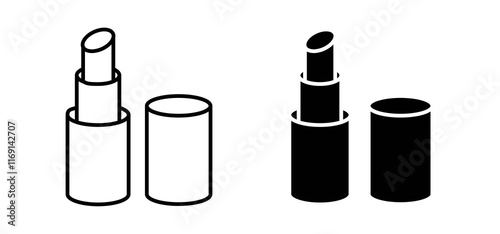 Lipstick icons in black and white colors