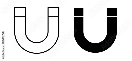 Magnet icons in black and white colors