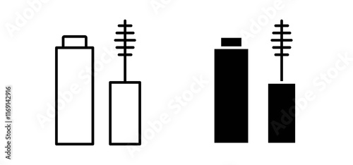 Mascara icons in black and white colors