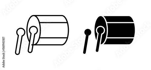 Muslim drum icons in black and white colors