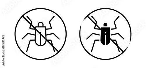 No parasitic insects sign vector in black and red colors