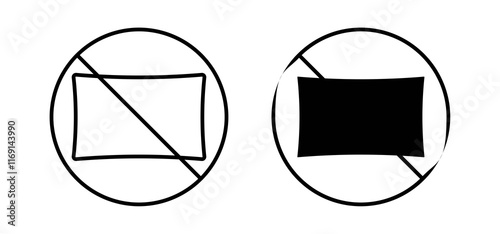 No pillow sign vector in black and red colors