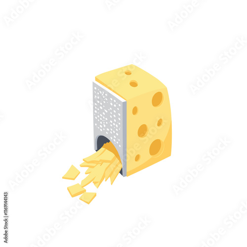 Cheese dices and slices vector illustration