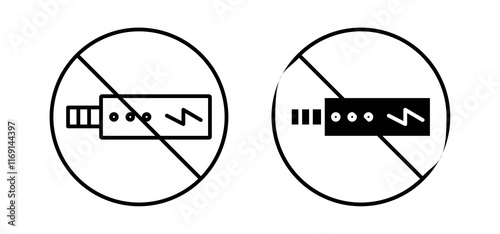 No vaping icons in black and white colors