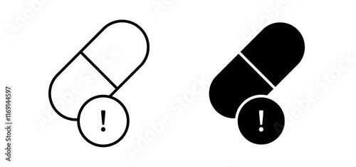 Overdose icons in black and white colors