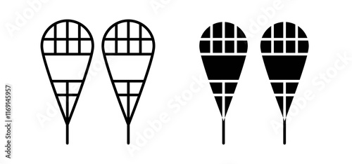 Snowshoes icons in black and white colors