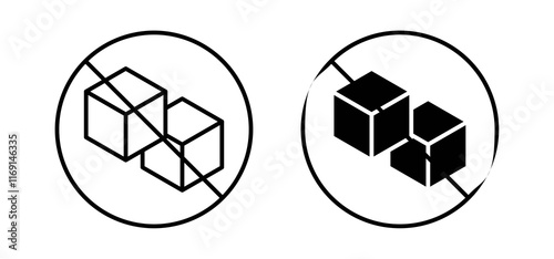 Sugar free icons in black and white colors