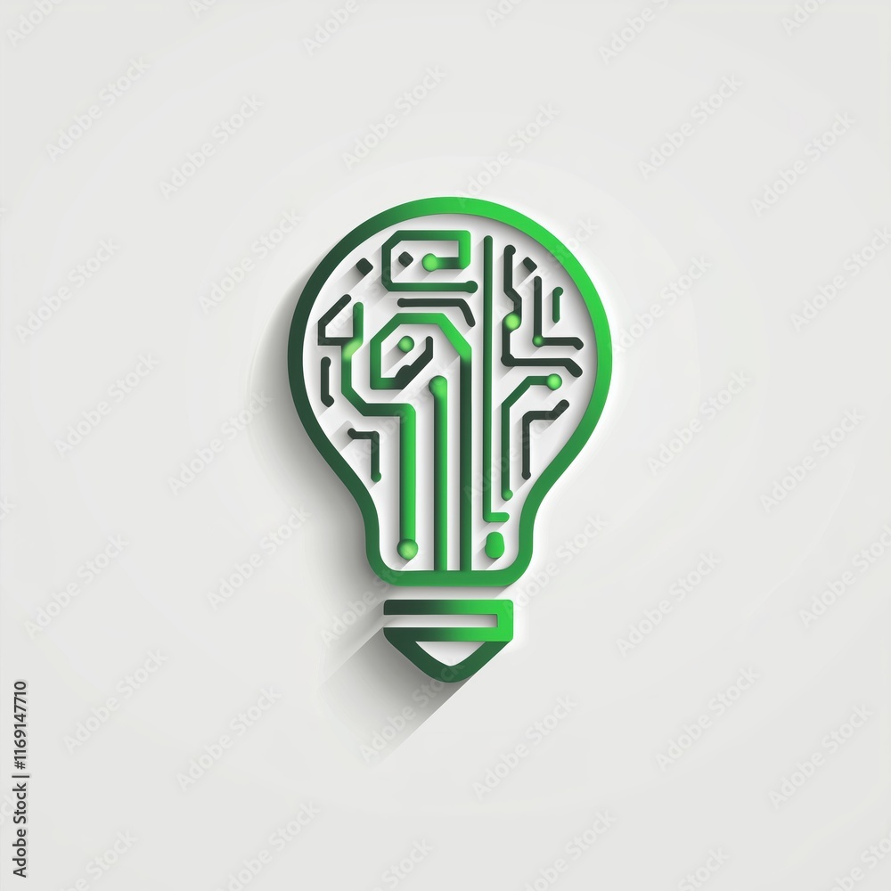 Technology logo with circuit and lightbulb for modern design Technology logo with circuit and lightbulb for modern design