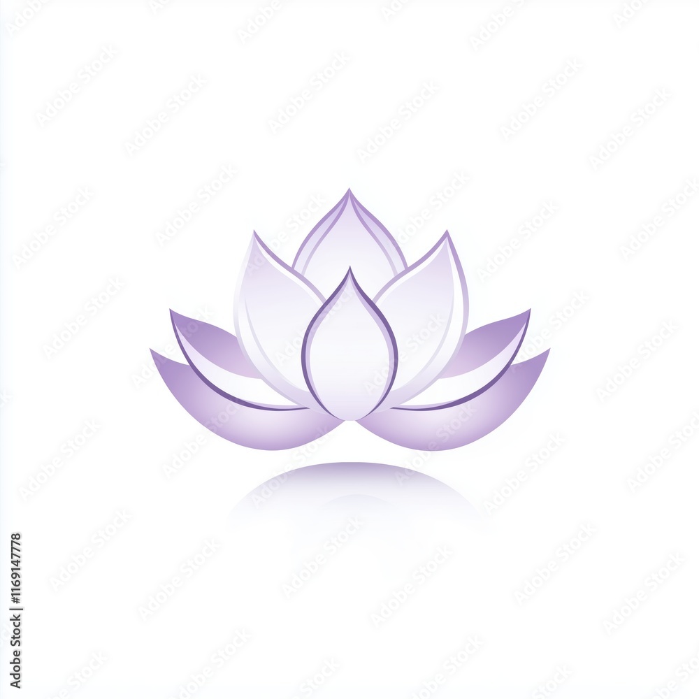 Fototapeta premium Minimalist yoga studio logo: lotus flower in a calming design