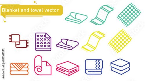 Blanket and towel vector