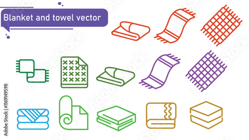 Blanket and towel vector