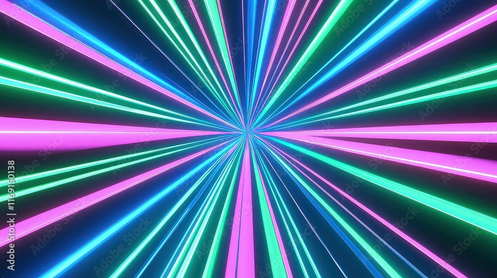 A high-energy background featuring neon lines in blue, green, and pink converging sharply at the center. A high-energy background featuring neon lines in blue, green, and pink converging sharply at the center.