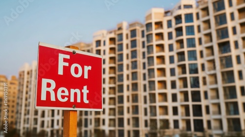 For rent sign displayed on a residential building, symbolizing opportunities for new beginnings and the dynamic nature of urban living.