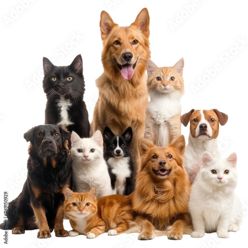 Pets gather together in joyful display photo