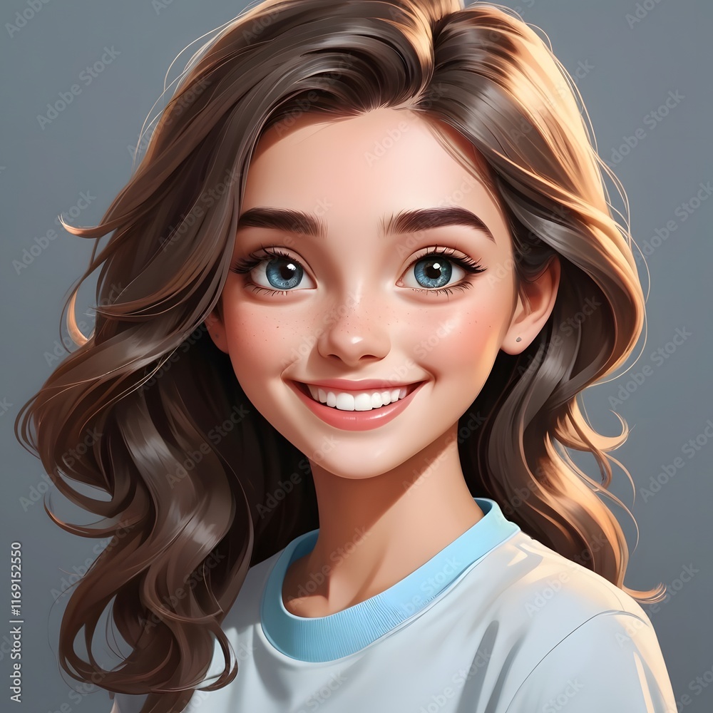 Fototapeta premium Happy Girl photo, feeling carefree, relaxed and happy