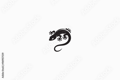 Gecko vector silhouette black and white image made by adobe illustrator. eps