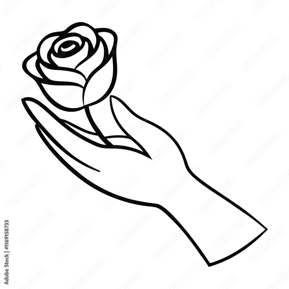 hand holding a rose