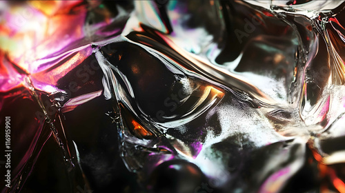 metallic album artwork for experimental electronic music glowing artifacts photo