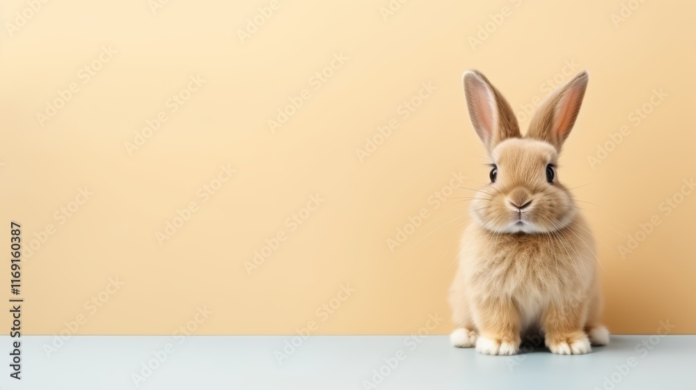 Obraz premium cute animal pet rabbit or bunny brown color smiling and laughing isolated with copy space for easter background, rabbit, animal, pet, cute, fur, ear, mammal, background, celebration