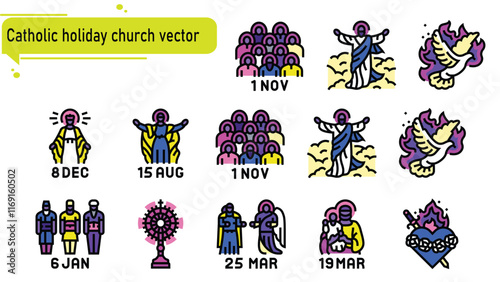 Catholic holiday church vector
