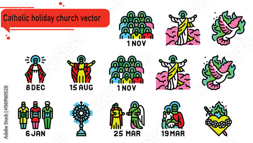 Catholic holiday church vector