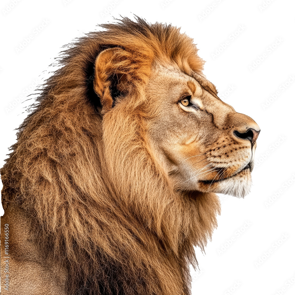 Fototapeta premium Majestic lion showcasing its powerful profile
