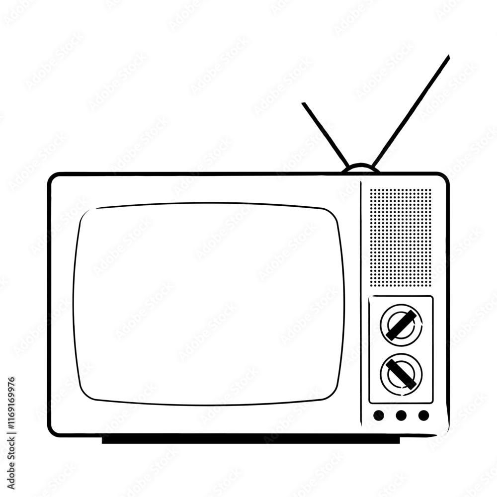 Obraz premium retro tv set isolated vector icon
