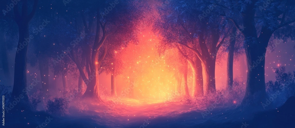 Glowing Enchanted Forest at Night with Mystical Pathway Mysterious and dreamy landscape with a pathway leading through a dark mystical forest illuminated by a magical glow creating a fantastical Glowing Enchanted Forest at Night with Mystical Pathway Mysterious and dreamy landscape with a pathway leading through a dark mystical forest illuminated by a magical glow creating a fantastical
