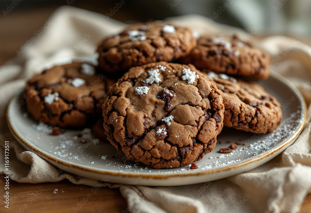 An image of a plate of ice cream cookies An image of a plate of ice cream cookies
