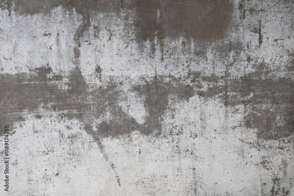 Fototapeta premium A weathered gray surface with abstract patterns and rough textures.