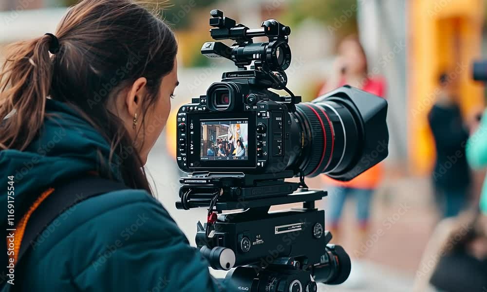 Filmmaker in Action: Capturing Moments in the City Filmmaker in Action: Capturing Moments in the City