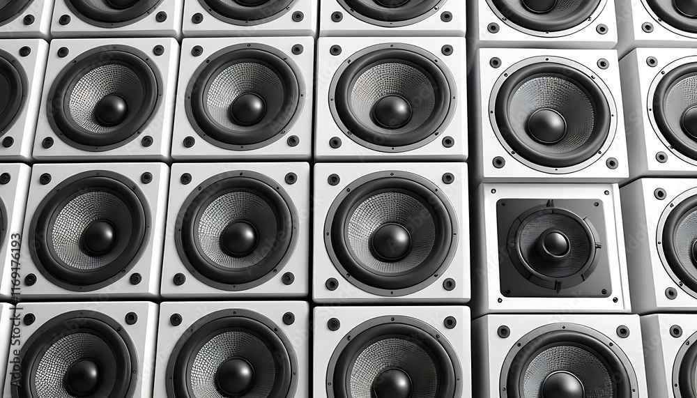 White Square Speakers Array Pattern Design White Square Speakers Array Pattern Design