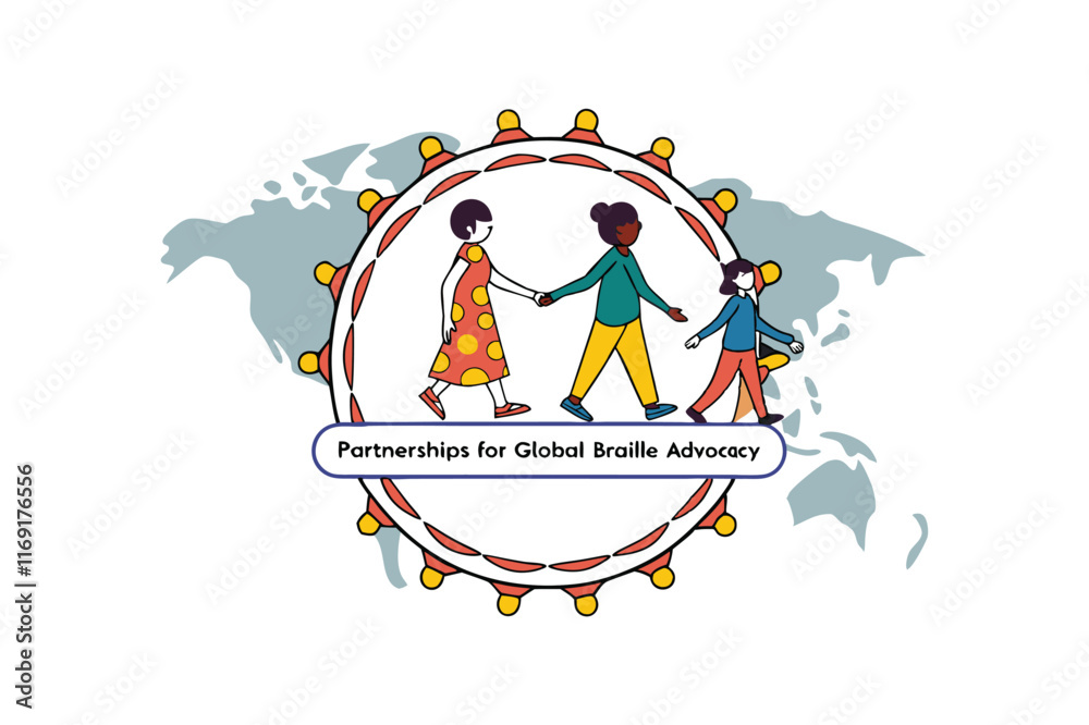 Fototapeta premium partnerships for global braille advocacy