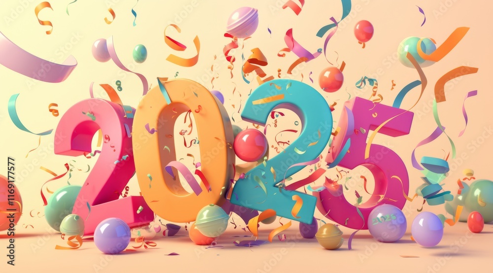 Obraz premium 3D Illustration of Colorful 