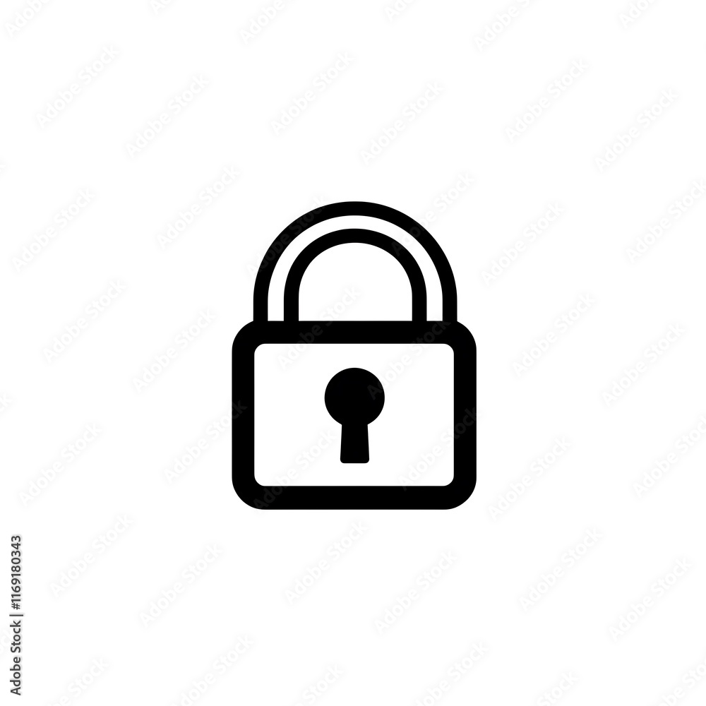 Simple black padlock icon on white background. Simple black padlock icon on white background.