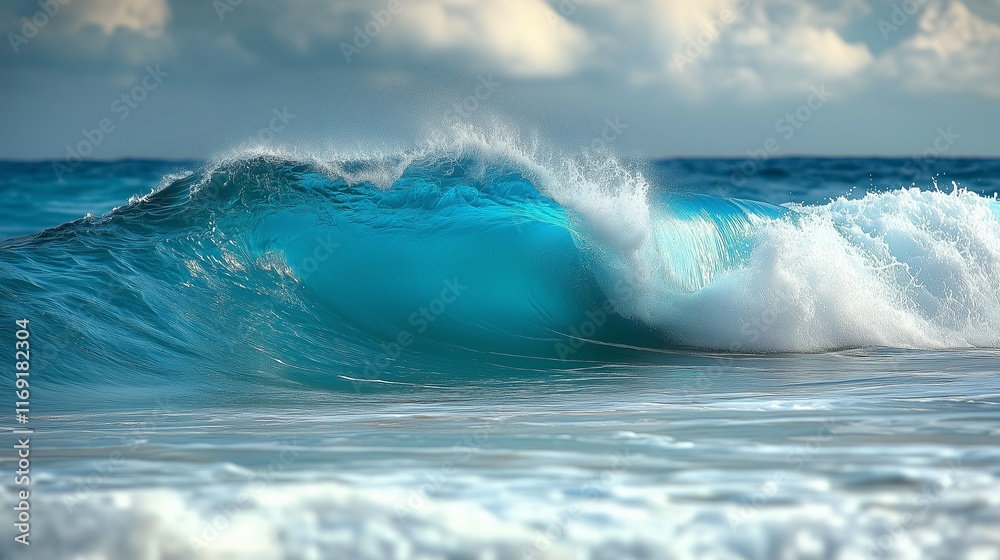 Obraz premium A close-up of ocean waves gently hitting the shore
