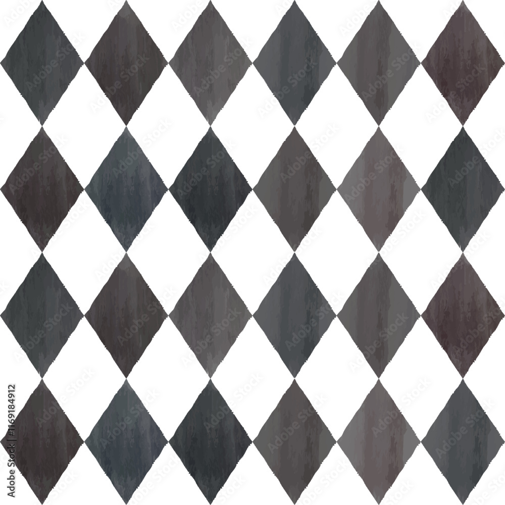 Watercolor seamless pattern, checkered background. Vector illustration. Texture for fabric, wrapping, wallpaper, print