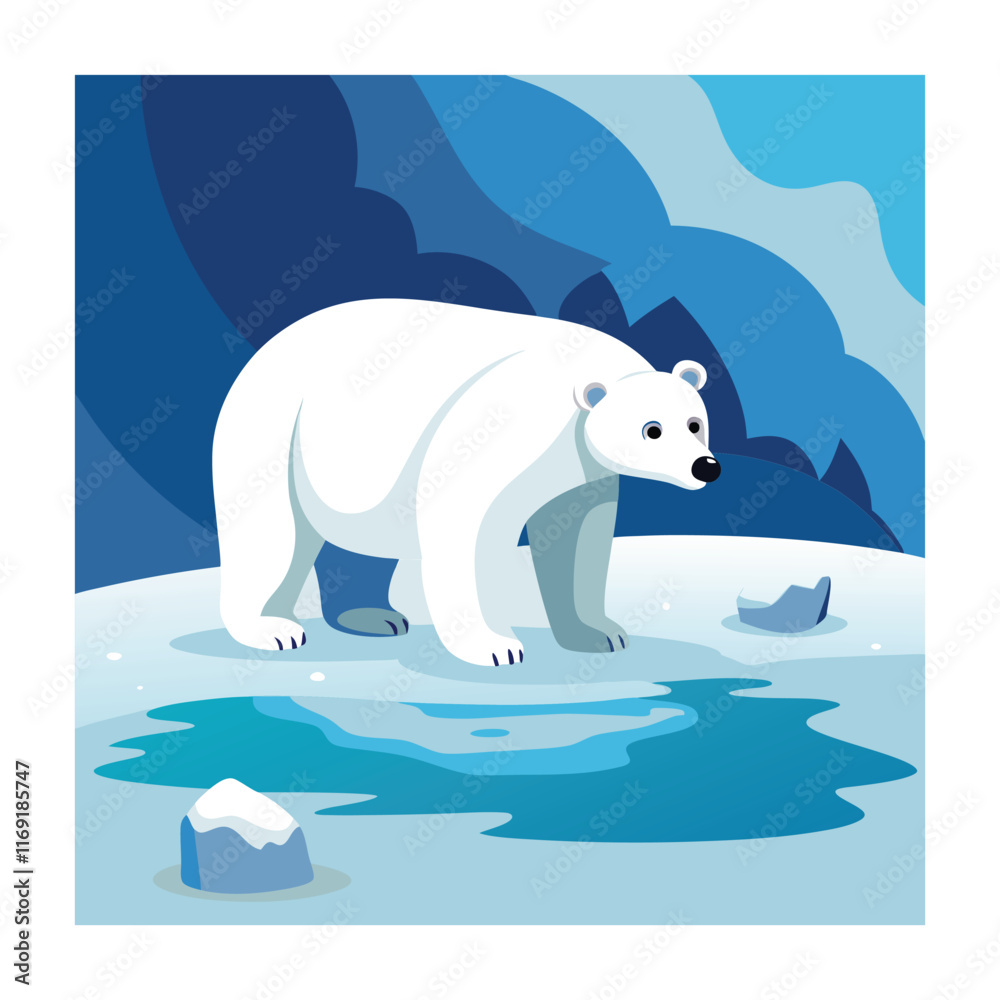 Fototapeta premium Polar bear animals vector on white background