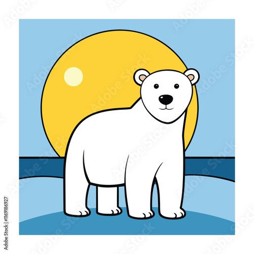 Polar bear animals vector on white background