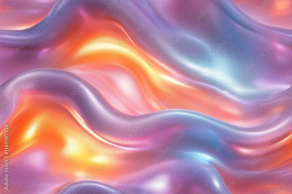 Pastel-colored holographic gradient, smooth transitions between lavender, peach, and mint, creating a glowing, iridescent effect, soft radiant shine, hyperrealistic texture Pastel-colored holographic gradient, smooth transitions between lavender, peach, and mint, creating a glowing, iridescent effect, soft radiant shine, hyperrealistic texture