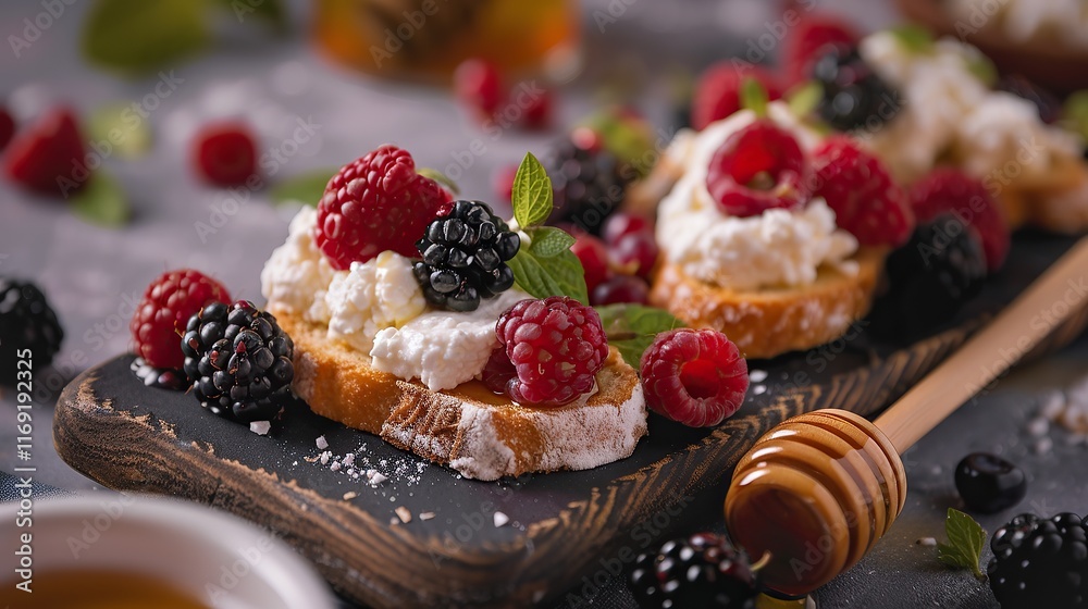 Sweet and Savory Toasts with Berries and Cream Cheese Sweet and Savory Toasts with Berries and Cream Cheese