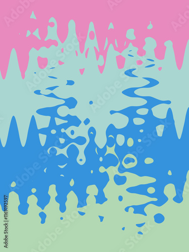 Pink blue green abstract design. Illustration for banner, poster.