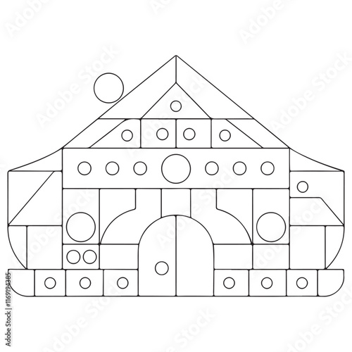 Coloring book house theme image