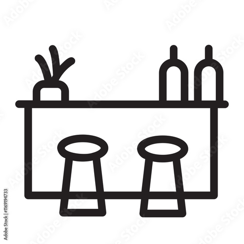 bar counter line icon