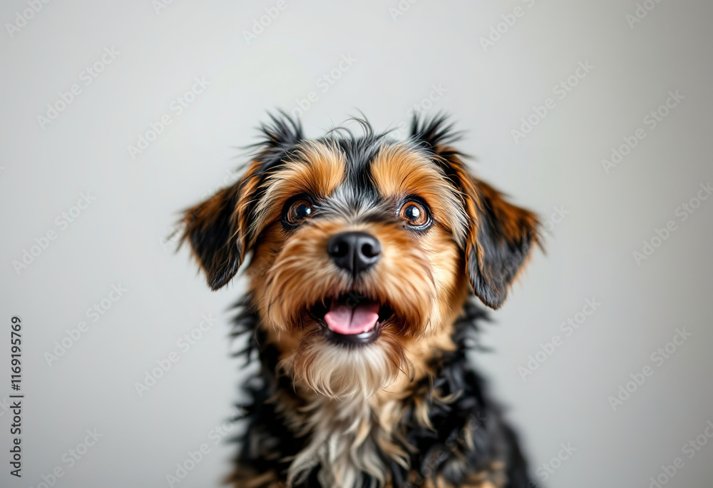 funny little dog on white background funny little dog on white background
