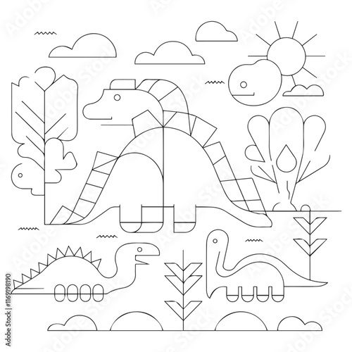 Dinosaur Coloring Book Pages for Kids