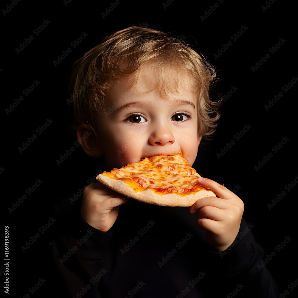 kid eating cheese pizza slice commercial photo kid eating cheese pizza slice commercial photo