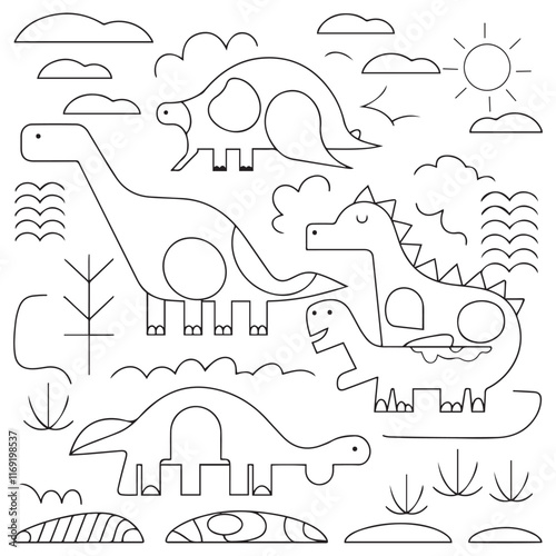 Dinosaur Coloring Book Pages for Kids