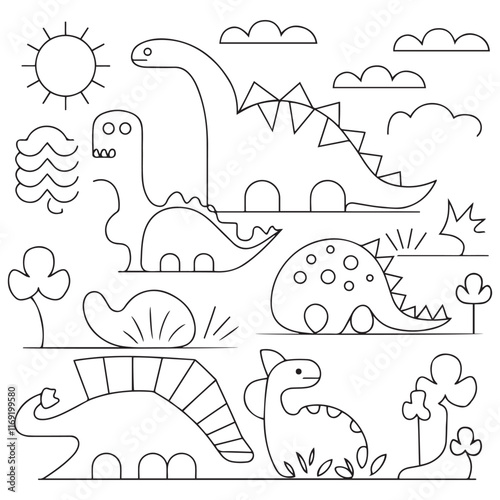 Dinosaur Coloring Book Pages for Kids